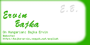 ervin bajka business card